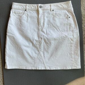 LOFT White Denim Skirt